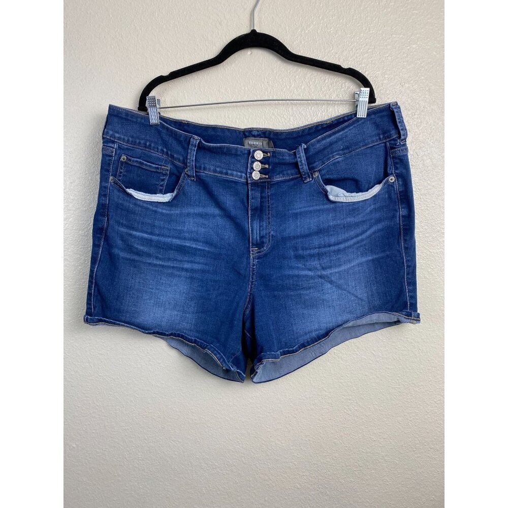 Torrid Jean Shorts Women Plus size 24 Denim Blue Stretch Vacation Summer Capsule